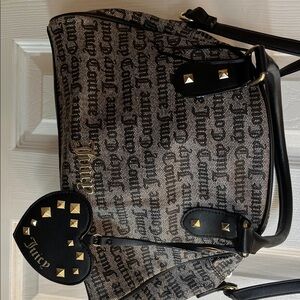 Juicy Couture Black and Gold Shoulder Bag